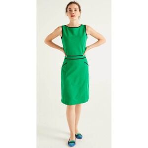 Boden Womens Sabrina Shift Dress 8R Green‎ Blue Ponte Workwear Classy Preppy